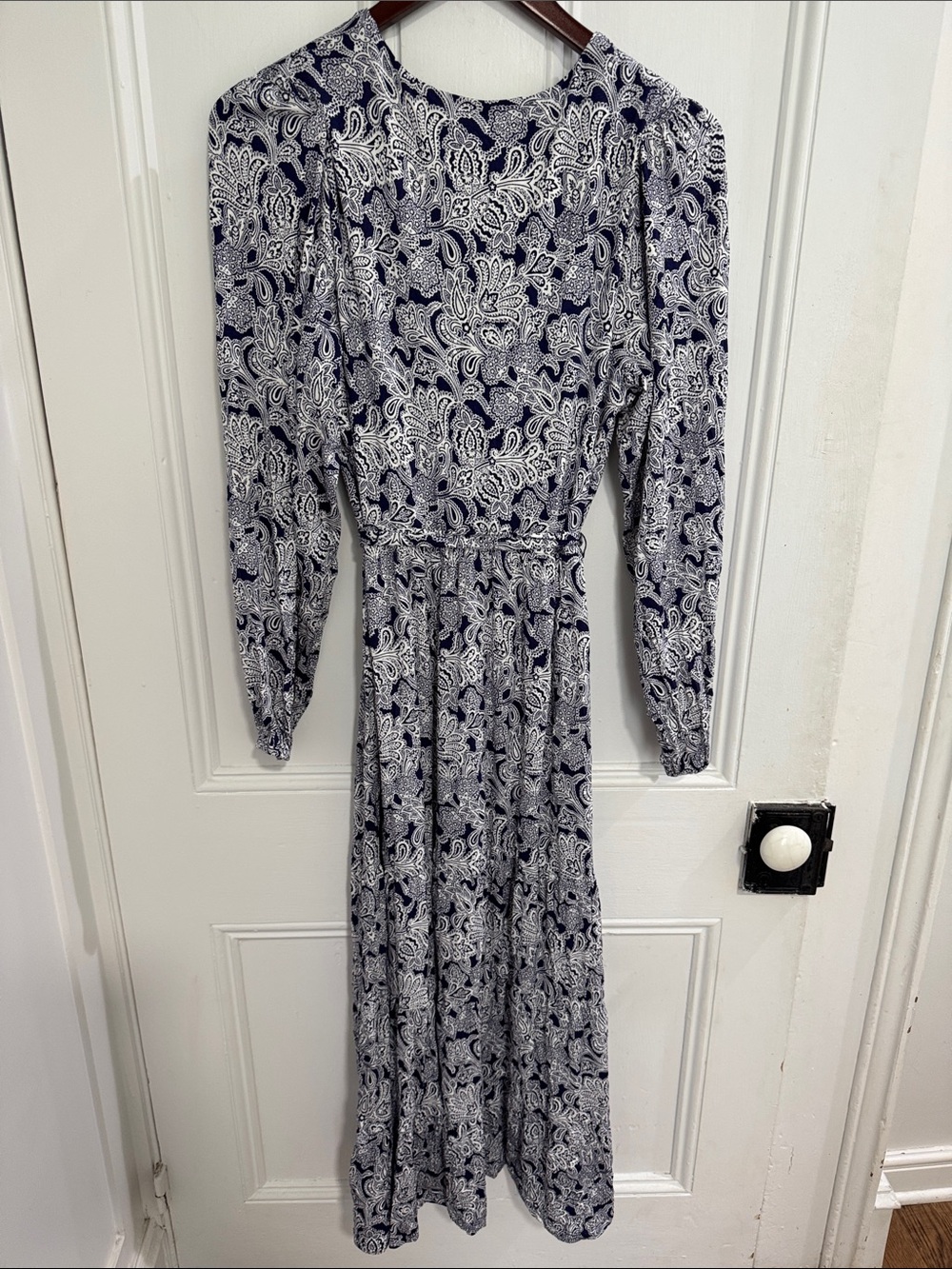 Boden Paisley Print Tiered Long Sleeve Wrap Dress - Picture 5 of 5